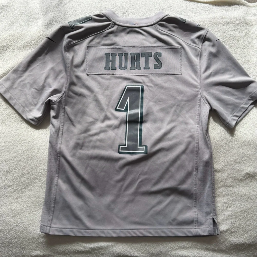 NFL Jalen Hurts Philadelphia Eagles Super Bowl LVII Nike Atmosphere Grey Jersey - Picture 3 of 6